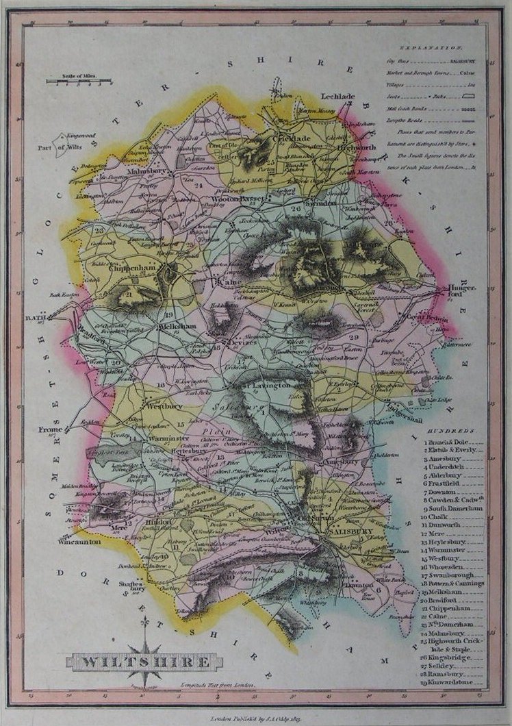 Map of Wiltshire - Wallis